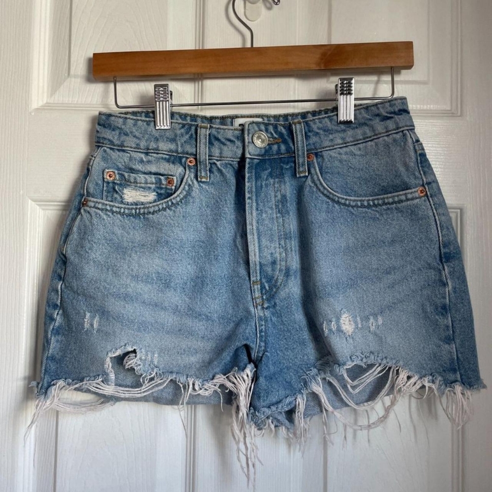 Distressed Denim Shorts